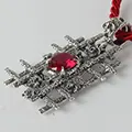 Сребърни бижута колие  медальон корунд
